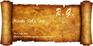 Raab Géza névjegykártya
