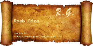 Raab Géza névjegykártya